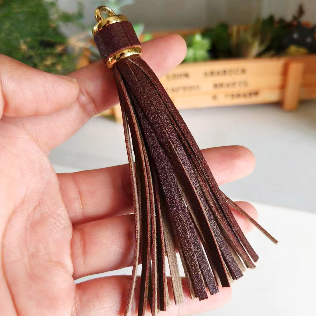 Wholesale Leopard Print PU Leather Tassel Printed Pendant Keychain Accessories